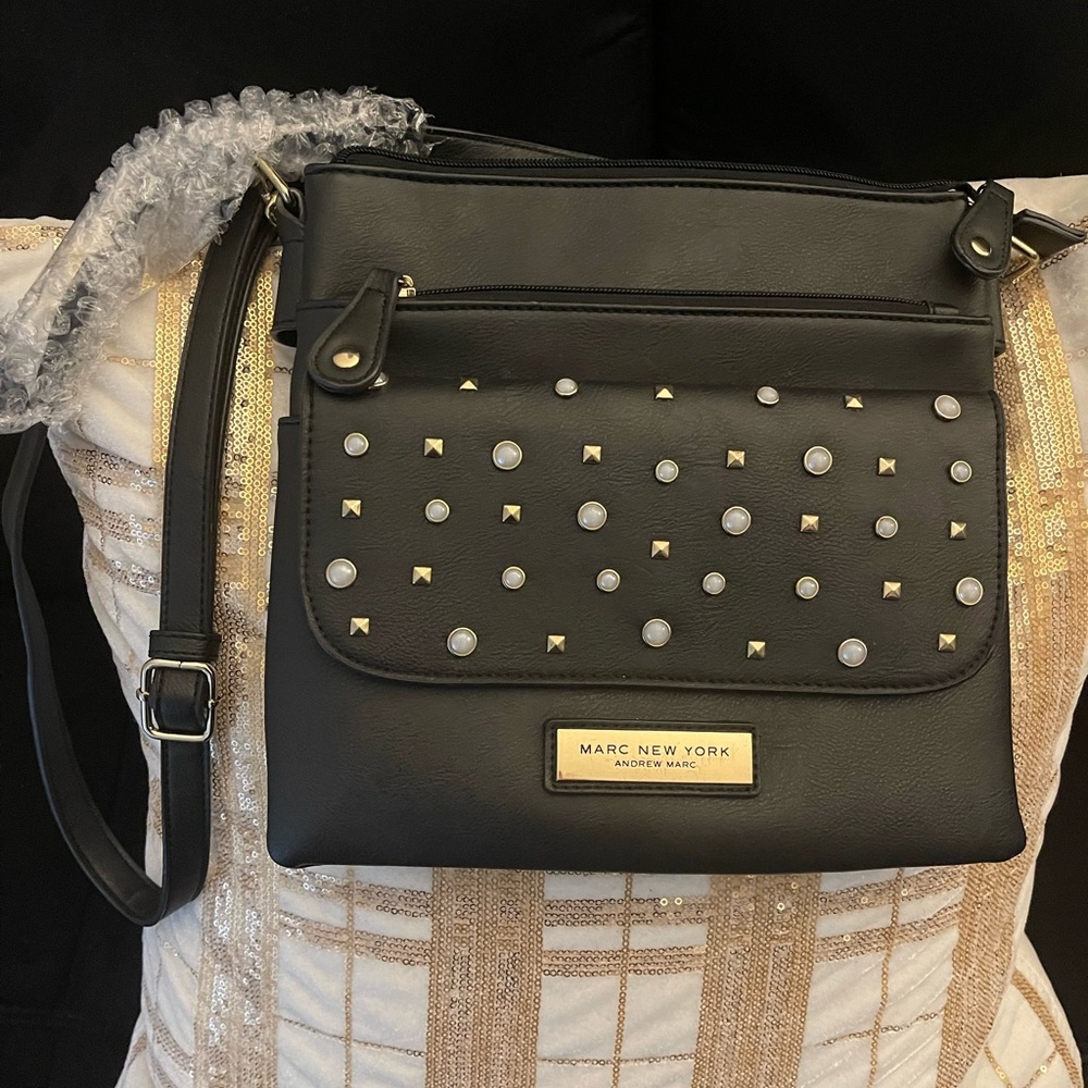 Marc New York Black Studded Crossbody Bag